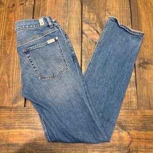 7 For All‎ Mankind The Straight Medium Wash Blue Jeans Womens Size 30 Stretch